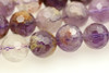 Super 7, Melody Stone, Purple, Natural, Faceted Round, 10mm