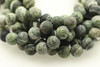 8mm, Green Zebra Jasper, Matte, Natural, Smooth Round Beads
