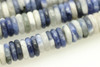 Sodalite, Blue & White, Natural, Rondelle Disk, 6x2mm