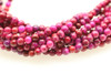 Crazy Lace Agate, Pink Dyed, Smooth Round, 4mm, One Strand