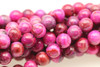 Crazy Lace Agate, Pink Dyed, Smooth Round, 6mm, One Strand