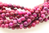 Crazy Lace Agate, Pink Dyed, Smooth Round, 6mm, One Strand