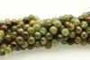 Garnet, Green, Natural, Smooth Round, 6mm, One Strand