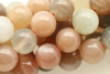 10mm Moonstone, Multicolor, Natural, Smooth Round Beads