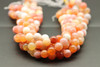 Botswana Agate, Orange & Pink, Natural, Smooth Round, 10mm, One Strand