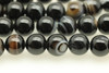 10mm, Black Agate, Dyed  and/or Heated, Smooth Round