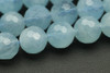 Aquamarine, Heated, Faceted Round, 10mm Strand