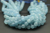 Aquamarine, Heated, Faceted Round, 10mm Strand
