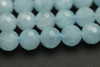 Aquamarine, Heated, Faceted Round, 8mm Strand