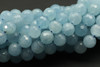 Aquamarine, Heated, Faceted Round, 8mm Strand