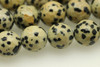 Dalmatian Stone "Jasper", Natural, Faceted Round, 10mm Strand