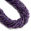 Amethyst, Quartz, Natural, Faceted Cube, 4mm, One Strand