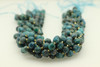 Apatite, Neon, Natural, Faceted Off Round, 10mm, One Strand