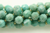 Amazonite, Natural, Faceted Off Round, 10mm, One Strand