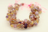 Super 7, Melody Stone, Pink, Natural, Faceted Off Round, 10mm, One Strand