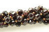 Garnet, Natural, Faceted Off Round, 10mm, One Strand