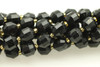 Tourmaline, Black, Natural, Faceted Off Round, 10mm, One Strand