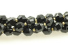 Onyx, Black, Dyed, Faceted Off Round, 10mm, One Strand