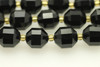 Onyx, Black, Dyed, Faceted Off Round, 10mm, One Strand