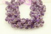 Amethyst, Chevron, Natural, Faceted Off Round, 10mm, One Strand