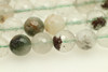 Phantom Quartz, Natural, Faceted Round, 8mm Strand