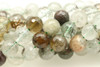 Phantom Quartz, Natural, Faceted Round, 10mm Strand