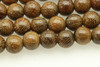 Sandalwood, Gold Line, Natural, Smooth Round, 6mm