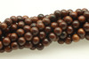Rosewood, Natural, Smooth Round, 6mm