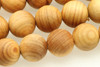 Golden Thuja Wood, Natural, Smooth Round, 8mm
