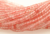 Cherry Quartz Glass, Heishi, 4x2mm