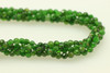 Chrome Diopside, Natural, Faceted Round, 4mm, One Strand