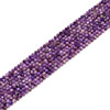 Charoite, Natural, Faceted Round, One 3mm Strand