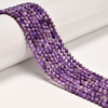 Charoite, Natural, Faceted Round, One 3mm Strand