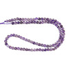 Amethyst, Natural, Faceted Coin, One 4mm Strand
