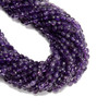 Amethyst, Quartz, Natural, Faceted Coin, 6mm, One Strand