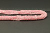 Rose Quartz, Enhanced, Faceted Coin, 4mm, One Strand