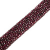 Garnet, Natural, Faceted Cube Beads, One 4mm Strand