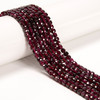 Garnet, Natural, Faceted Cube Beads, One 4mm Strand
