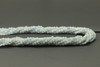 Aquamarine, Opaque, Heated, Faceted Coin, 4mm, One Strand