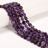 Amethyst, Natural, Faceted Puffy Coin, One 8mm Strand