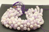 Jade, Lavender, Nephrite, Natural, Faceted Off Round, 10mm, One Strand