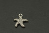 Rhinestone Starfish, Antique Silver (Metal Alloy), 15x13.5, approx. 7