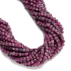 Ruby, Natural, Faceted Cube, 4mm, One Strand