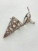 Cage, Cone, Filigree, Antique Copper Plated Metal Alloy, Pendant 37x20m