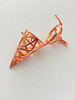 Cage, Cone, Filigree, Rose Gold Plated Metal Alloy, Pendant 37x20mm