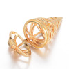 Cage Cone Filigree, Gold Plated Metal Alloy, Pendant 37x20mm