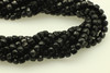 Tourmaline, Black, Natural, Faceted Cube, 4mm, One Strand