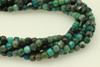 Chrysocolla, Azurite, Chinese, Natural, Faceted Cube, 4mm, One Strand