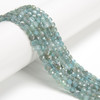 Apatite, Natural, Faceted Cube, 4mm, One Strand
