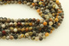 Bumble Bee, "Jasper", Natural, Faceted Round, 4mm, One Strand